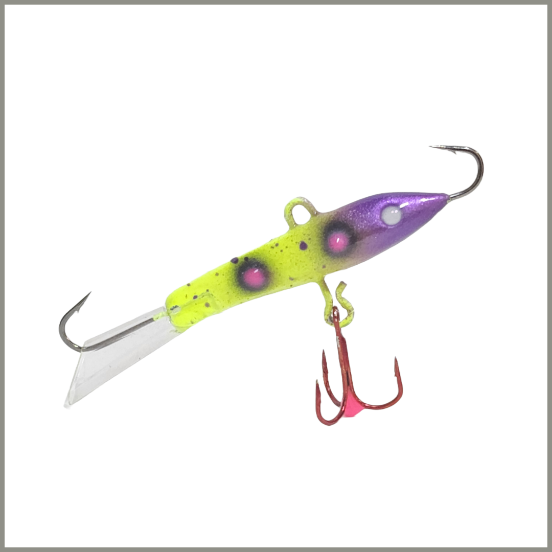 Ice fishing jig glowing jigging rap style lure